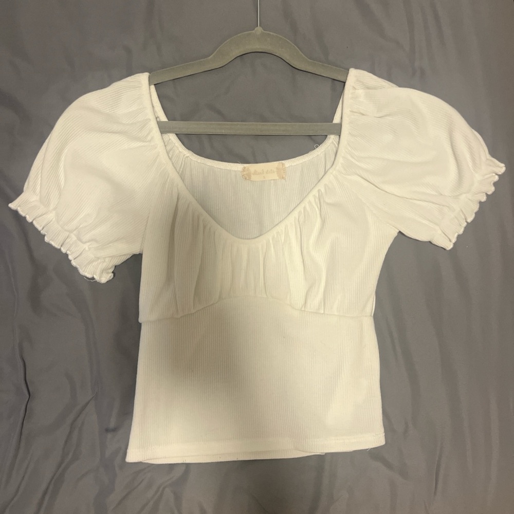 Altar'd State Cream Puff Sleeve Blouse